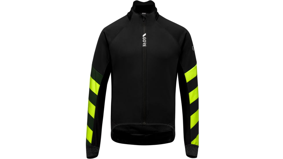 GOREWEAR Mens C5 GORE-TEX INFINIUMTM Signal Thermo Cycling Jacket in Black/Neon Yellow XS Slim fit Windproof F9450528, 101010-9908-S