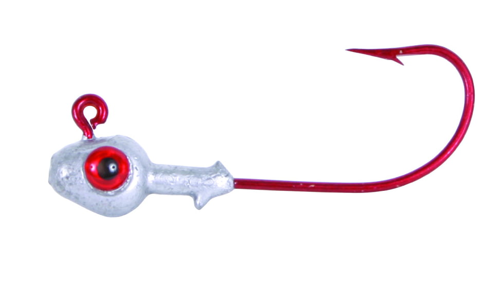 Calcutta 3-D Eye Grub Head, 1/4 oz, Clear/Red Hook 10/Pack, CUJG14-10-C