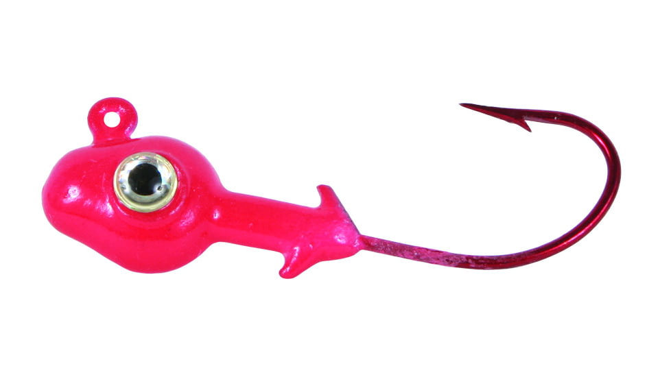 Calcutta 3-D Eye Grub Head, 3/8 oz, Red Glow/Red Hook 7/Pack, CUJG38-7-9G