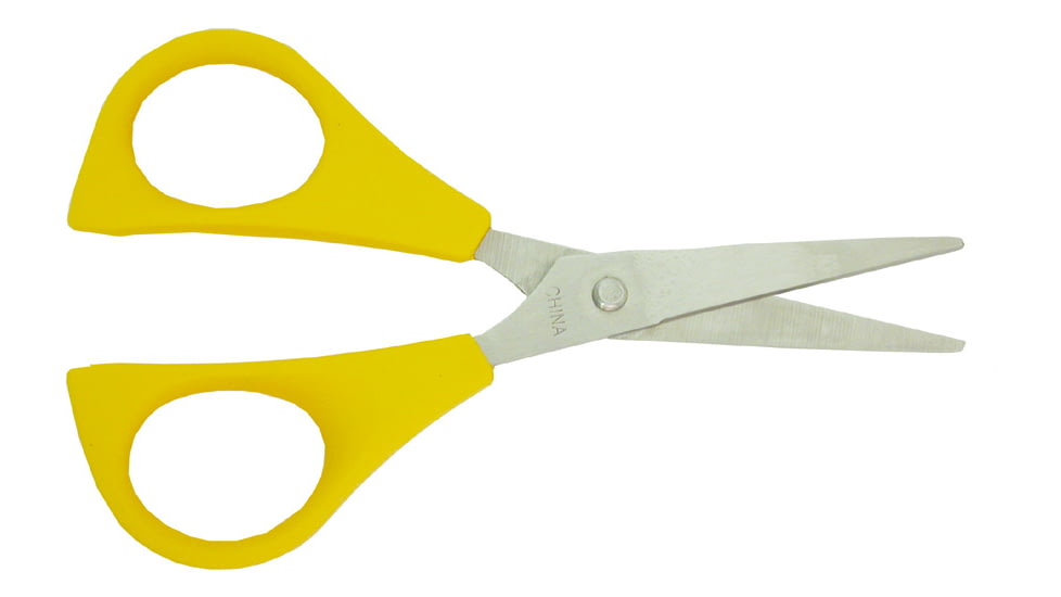 Calcutta Braid Scissors 4in Stainless Serrated Blades &amp; Rubber Handles, CBSC-4