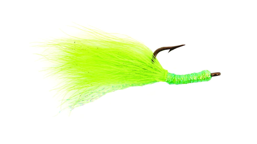 Calcutta Yellow Tail Hook Bronze, Sz 2 Hook, Chartreuse with Flash, 3/Pack, CYTH2-10S