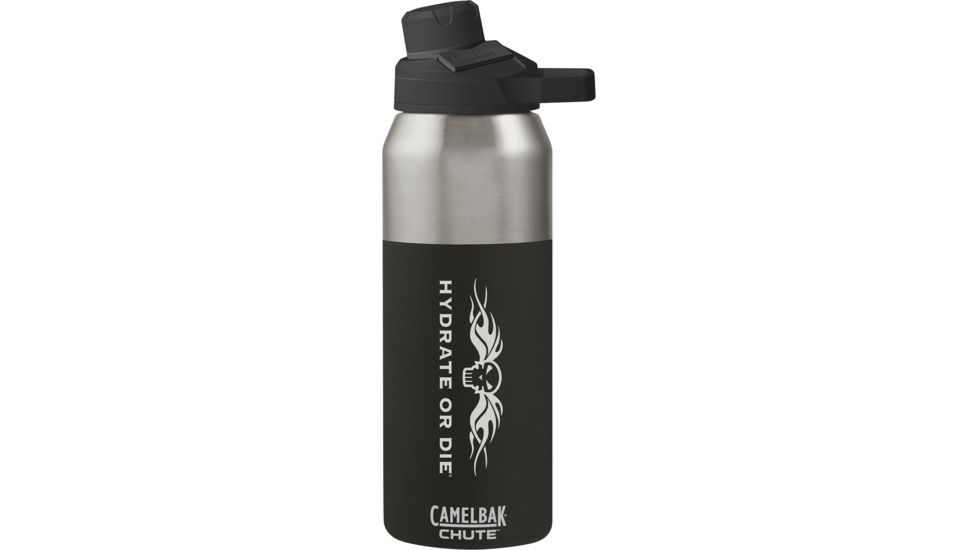 CamelBak Chute Mag Vacuum Insulated Bottle,Stainless,32oz,Hydrate or Die,Black, 1516002001