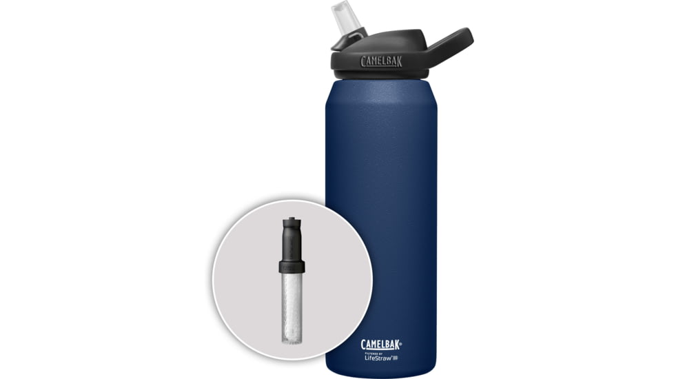 CamelBak eddy+ 32oz SST Vacuum Insulated Bottle, filtered by LifeStraw, Navy, 2552401001