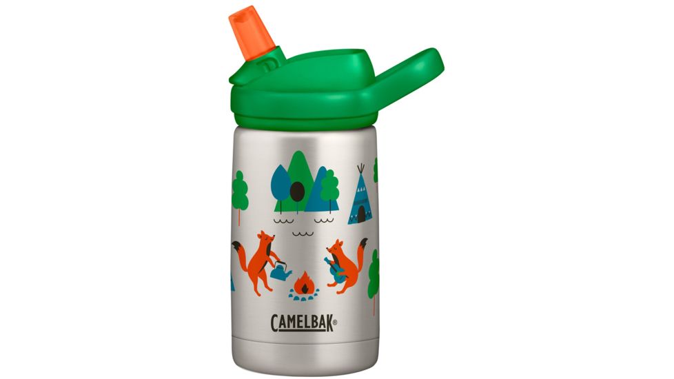 CamelBak Eddy+ Bottle, Kids, Insulated Stainless Steel, 12 oz, Camping Foxes, 12, 2284101040