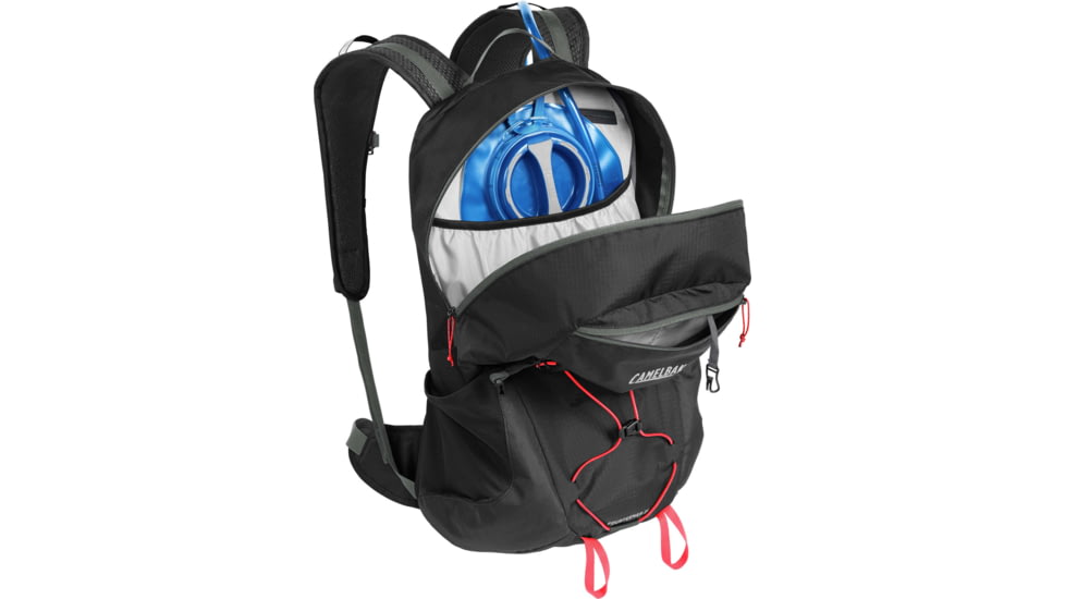 CamelBak Fourteener 24 Hydration Pack, Black/Fiery Coral, One Size, 2865001000