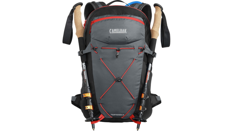 CamelBak Fourteener 26 Hydration Pack, Graphite/Red Poppy, One Size, 2864001000