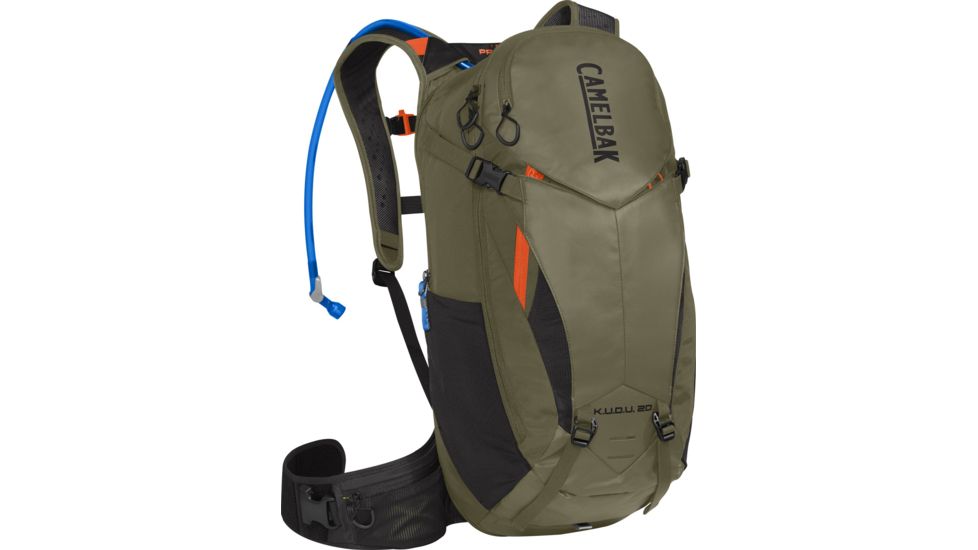 CamelBak Kudu Protector Backpack 20, Burnt Olive/Laser Orange, Small/Medium, 1473302082