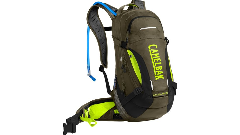 CamelBak Mule LR Backpack 15, Burnt Olive/Lime Punch, One Size, 1112304000