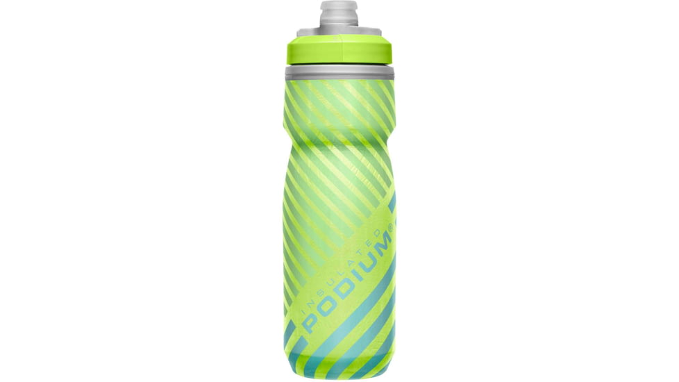 CamelBak Podium Chill Outdoor Bike Bottle, Lime/blue Stripe - 1874303062