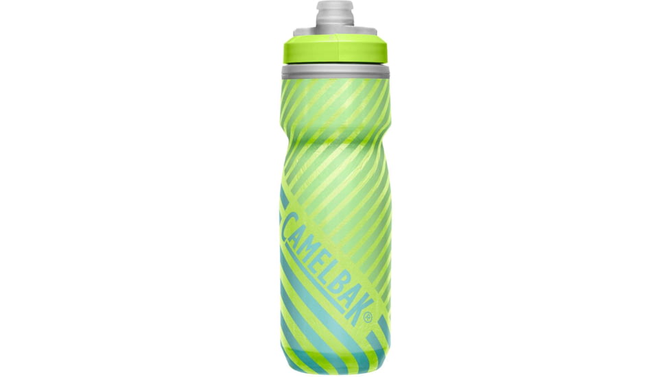 CamelBak Podium Chill Outdoor Bike Bottle, Lime/blue Stripe - 1874303062