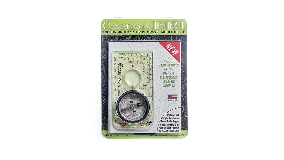 Cammenga Destinate Tritium Protractor Compass - Japan, Box, Green, D3-TJP