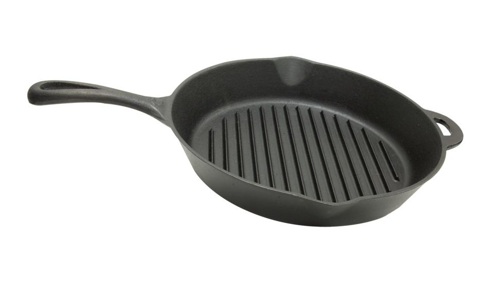 Camp Chef 12 In Seasoned Cast Iron Skillet With Ribs, Black SK12R