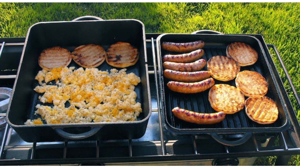 Camp Chef 13 Cast Iron Square Dutch Oven, 8 Qt, Black, DO13S
