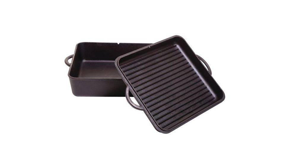 Camp Chef 13 Cast Iron Square Dutch Oven, 8 Qt, Black, DO13S