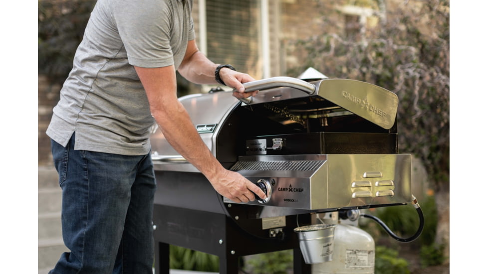 Camp Chef 14in Sidekick Sear w/ Stainless Steel Bbq Box, 14in, Silver/Black, PG14BB