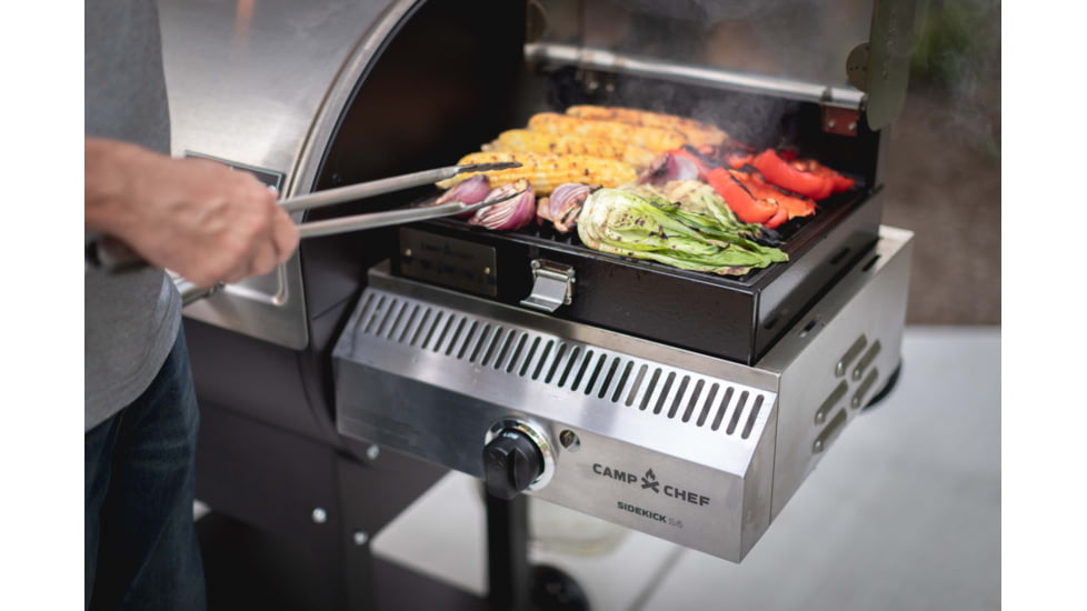 Camp Chef 14in Sidekick Sear Includes Stainless Steel Bbq Box, Silver/Black, PG14BB