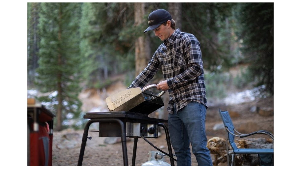 Camp Chef 14x16in Deluxe Stainless Steel BBQ Grill, 1 Burner, Box Accessory, Stainless, BB30LS