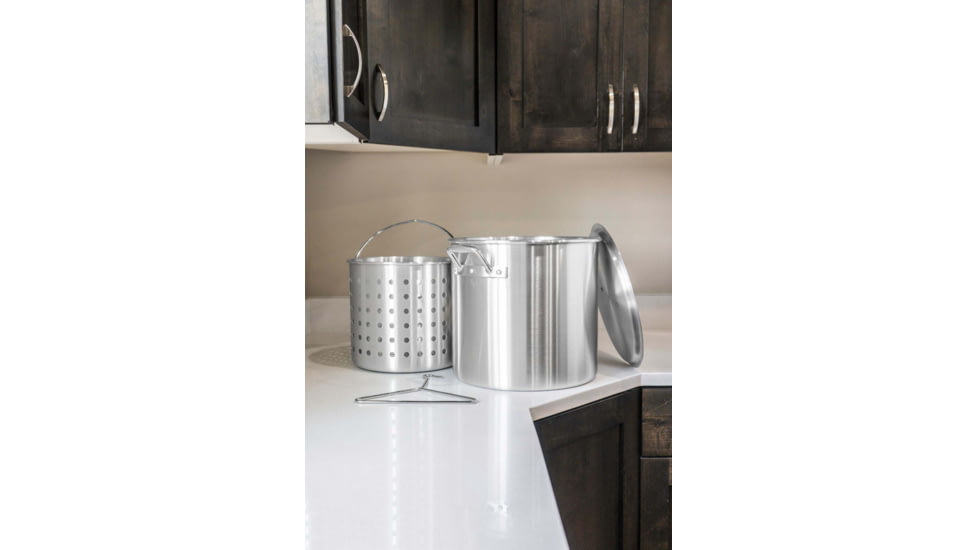 Camp Chef 24 Quart Aluminum Fry Pot &amp; Basket, Silver, DP24