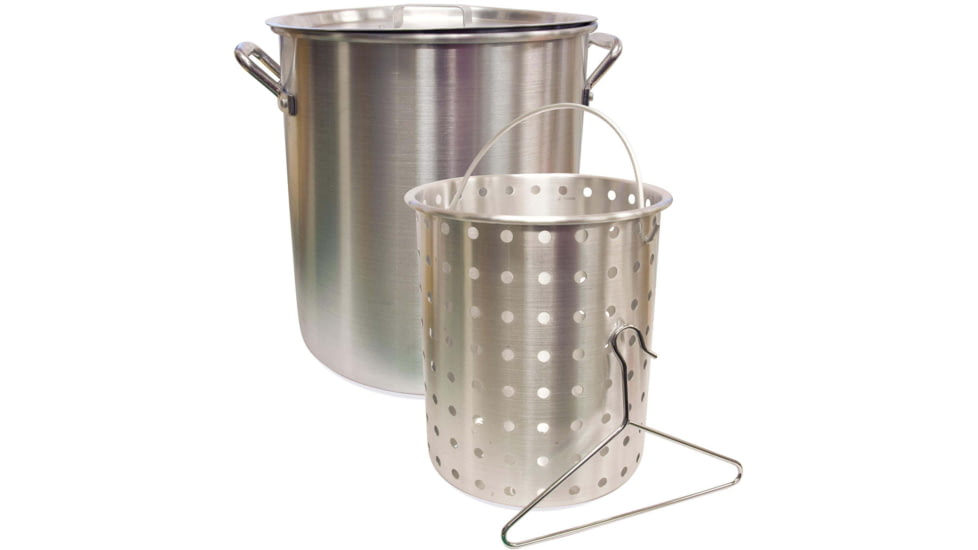 Camp Chef 24 Quart Aluminum Fry Pot &amp; Basket, Silver, DP24