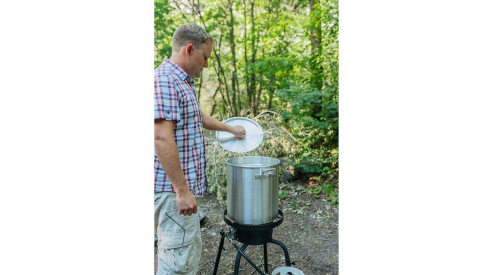 Camp Chef 32 Quart Aluminum Fry Pot &amp; Basket, Silver, DP32