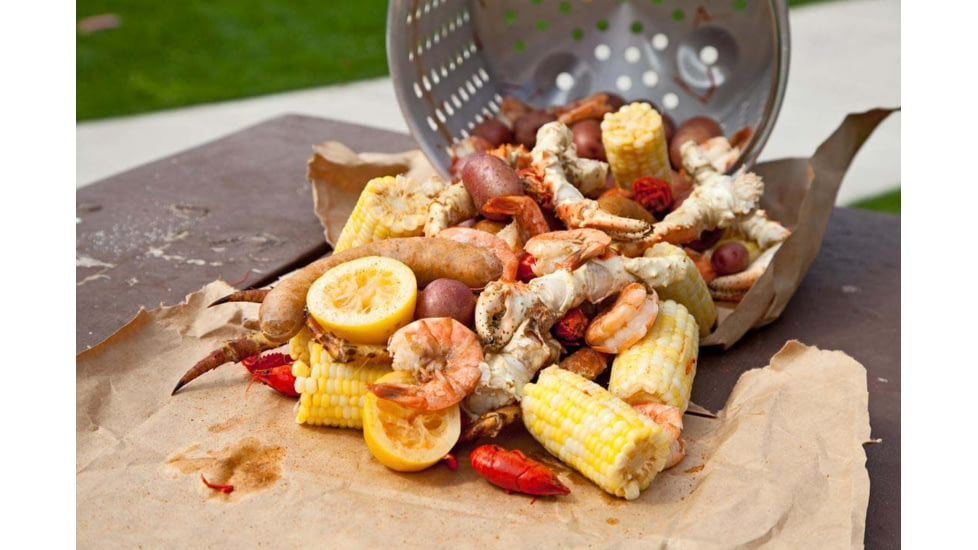 Camp Chef 32 Quart Aluminum Fry Pot &amp; Basket, Silver, DP32