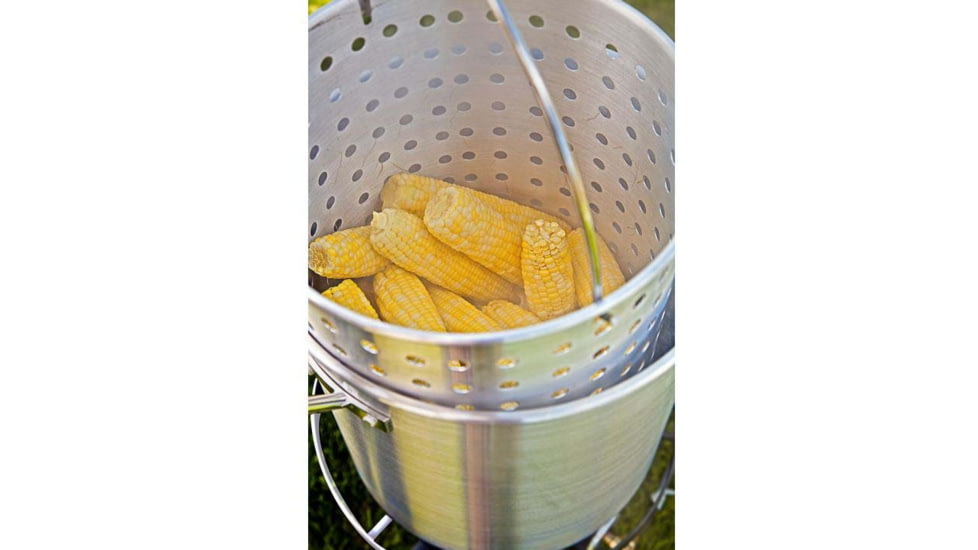 Camp Chef 32 Quart Aluminum Fry Pot &amp; Basket, Silver, DP32