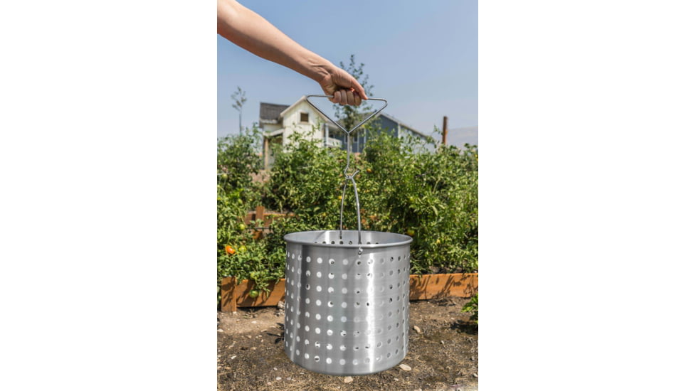 Camp Chef 42 Quart Aluminum Fry Pot &amp; Basket, Silver, DP42