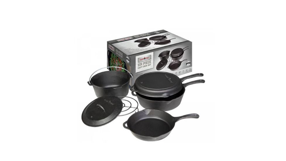 Camp Chef 6-piece Cast Iron Set, Black, CBOX6
