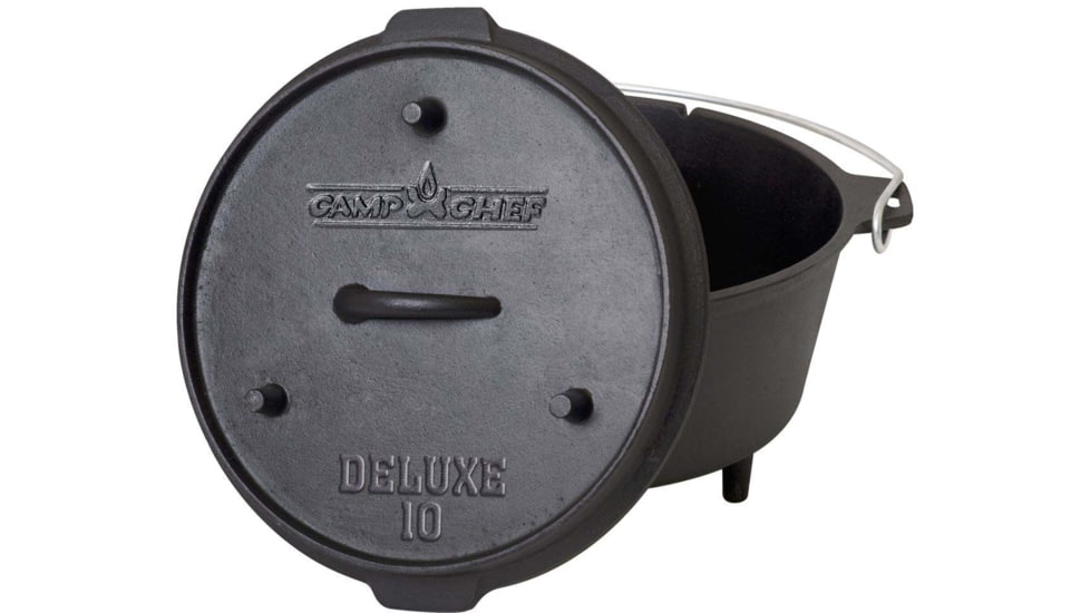Camp Chef Deluxe Cast Iron Dutch Oven, 6quart Dutch Oven, Black, DO10
