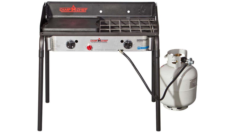 Camp Chef Expedition 2X Stove, 2 x 30000 BTU/hr Burners, Stainless/Black, YK60LWC12