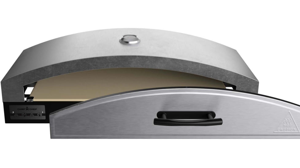 Camp Chef Italia Artisan Outdoor Pizza Oven Accessory w/ Door, Silver, 14x32in, PZ60D