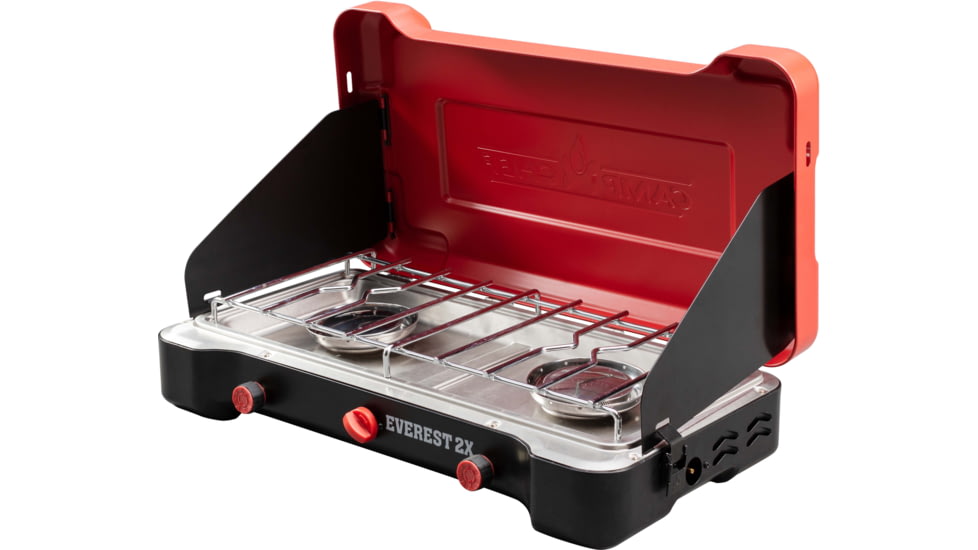 Camp Chef Mountain Series Everest 2X High Output Two-Burner Cooking System, Black/Red, MSHPX