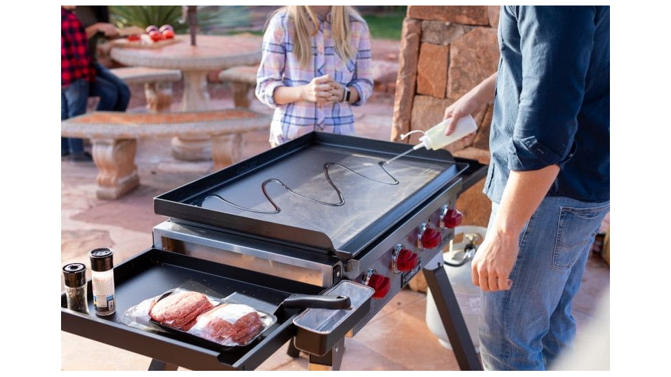 Camp Chef Portable Flat Top Grill, Black/Stainless, FTG600P