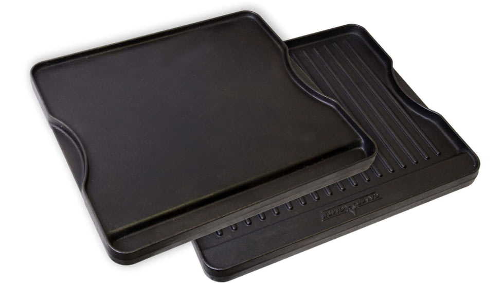 Camp Chef 16in Reversible Pre-Seasoned Cast Iron Grill/Griddle, Black, CGG16B