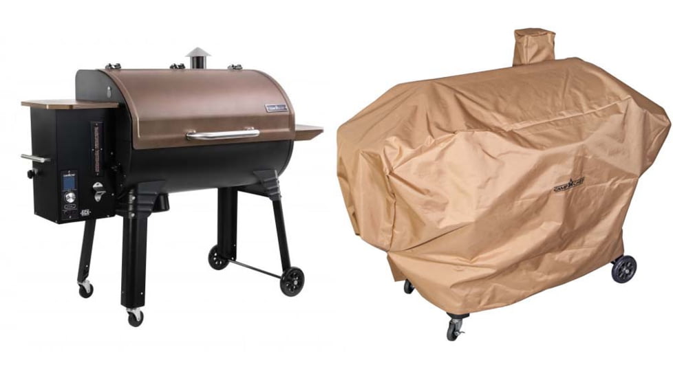 Camp Chef SmokePro SGX 36 Wi-Fi Pellet Grill, Bronze, with Tan Patio Cover, PCPG36L