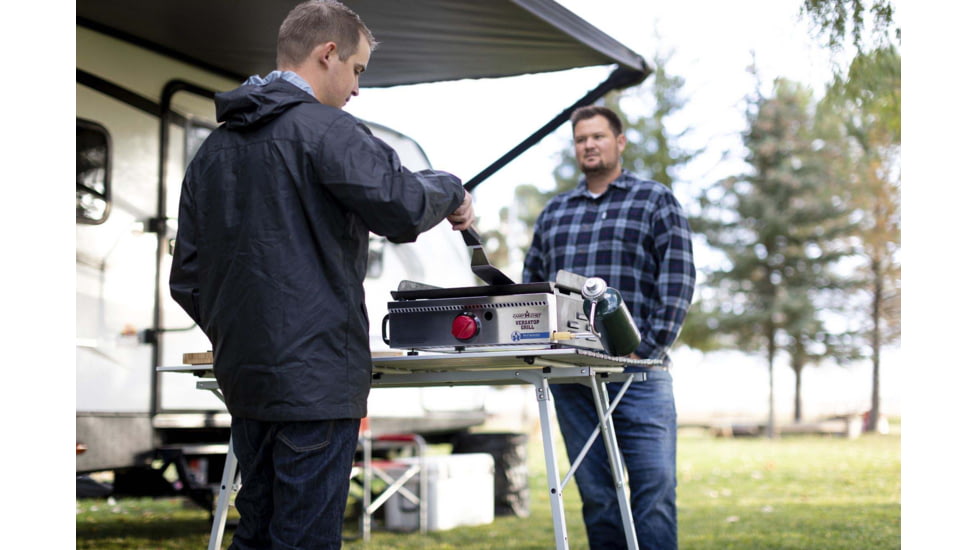 Camp Chef VersaTop Grill, 15000 BTU/hr Burner, Black/Stainless, FTG250