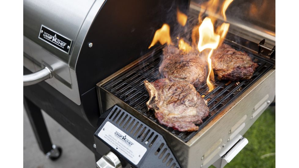 Camp Chef Woodwind Pellet Grill w/ Slide &amp; Grill And Sear Box, Black/Silver, PG24SGWWSS