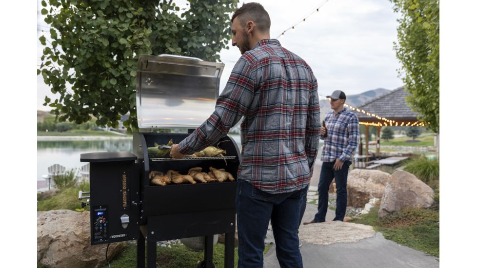 Camp Chef Woodwind Pellet Grill w/ Slide &amp; Grill And Sear Box, Black/Silver, PG24SGWWSS