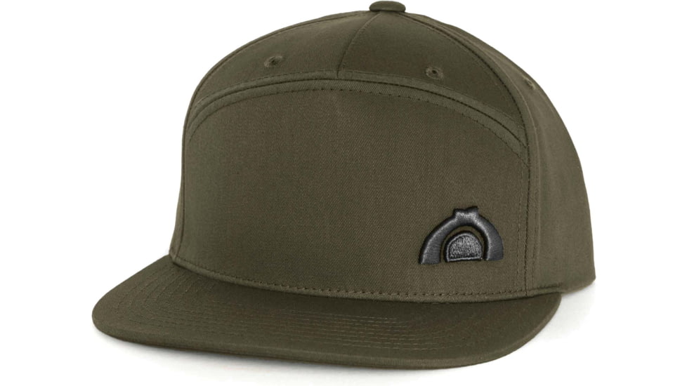 CampSaver 3D Embroidered 7 Panel Strapback - Unisex, Dark Loden, One size, CSLogoHat-50-I570DLA-3D