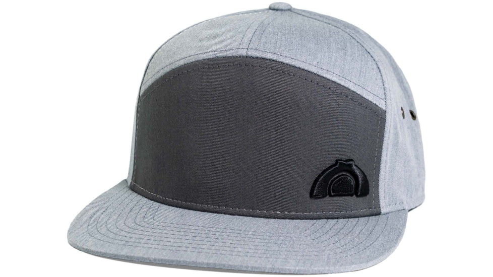 CampSaver 3D Embroidered 7 Panel Strapback - Unisex, Heather Grey/Charcoal, One size, CSLogoHat-50-I572HGRCHA-3D