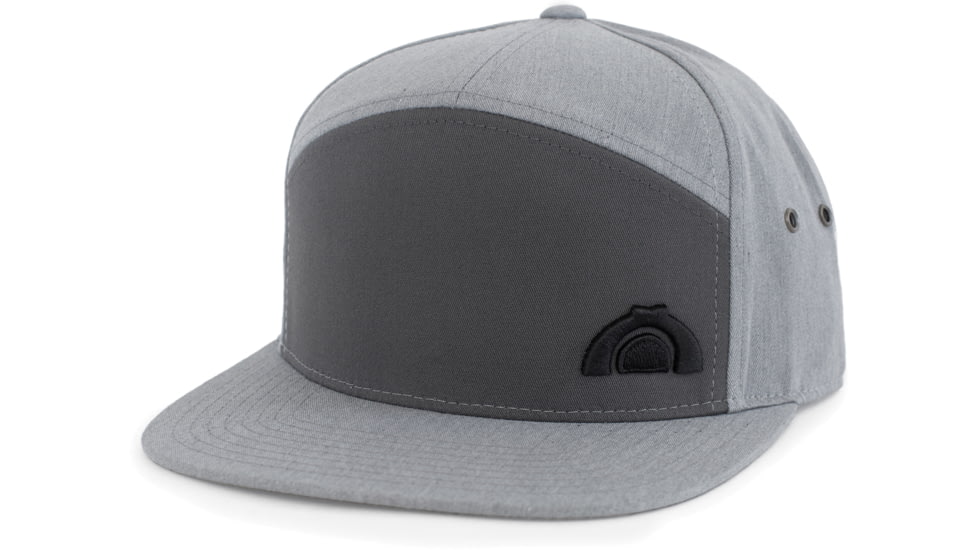 CampSaver 3D Embroidered 7 Panel Strapback - Unisex, Heather Grey/Charcoal, One size, CSLogoHat-50-I572HGRCHA-3D