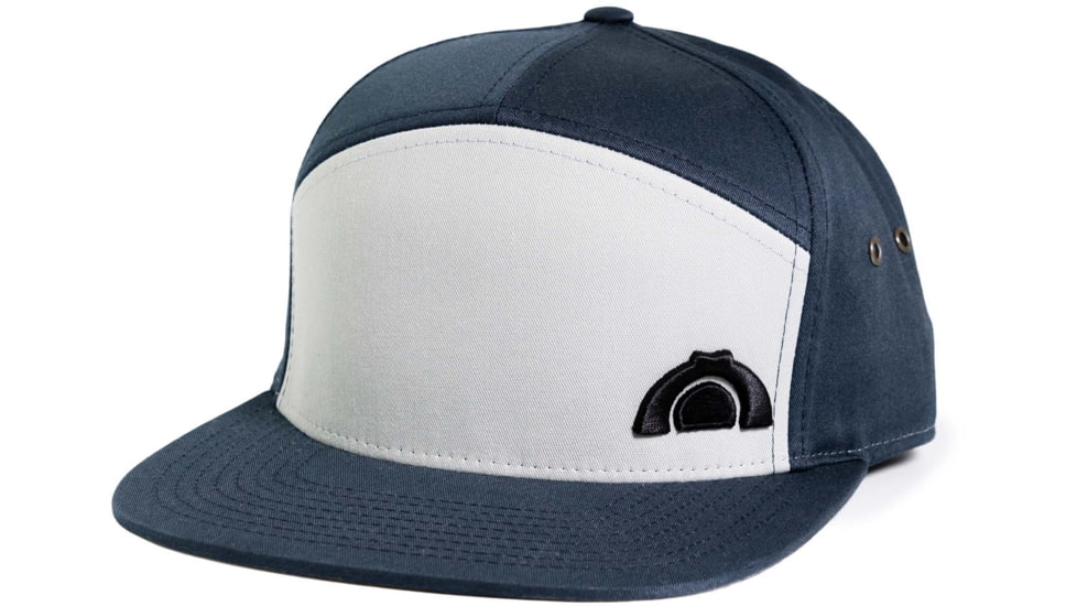 CampSaver 3D Embroidered 7 Panel Strapback - Unisex, Pigeon/Navy, One size, CSLogoHat-50-I572GRNPGA-3D