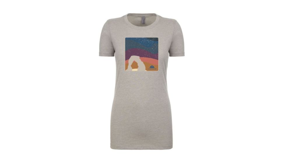 CampSaver Anniversary T-Shirt - Womens, Silk/Arches Logo, Large, CS Logo-Tee-W-SILK/ANN-L