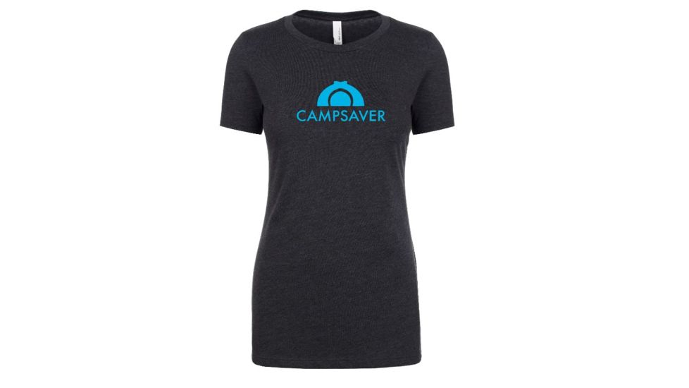 CampSaver Logo T-Shirt - Women's, Charcoal Heather/Teal Logo, Small, CVC 6610-CCHE-S