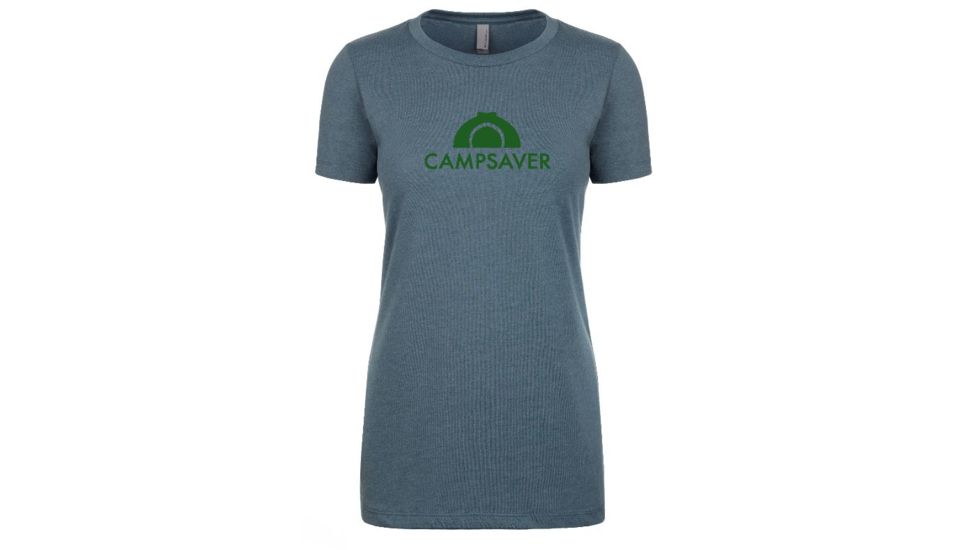 CampSaver Logo T-Shirt - Women's, Indigo/Forest Green Logo, Large, CVC 6610-IND-L