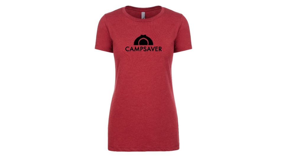 CampSaver Logo T-Shirt - Women's, Scarlet/Black Logo, Medium, CVC 6610-SCRT-BLK-M
