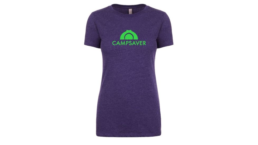 CampSaver Logo T-Shirt - Women's, Storm/Neon Green Logo, Large, CVC 6610-STRM-L
