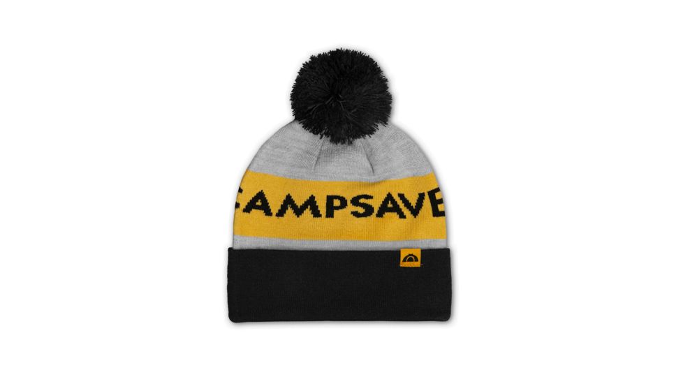 CampSaver Cuffed Pom Beanie, Black/Gray/Tan, One Size, CS-BN002-OS