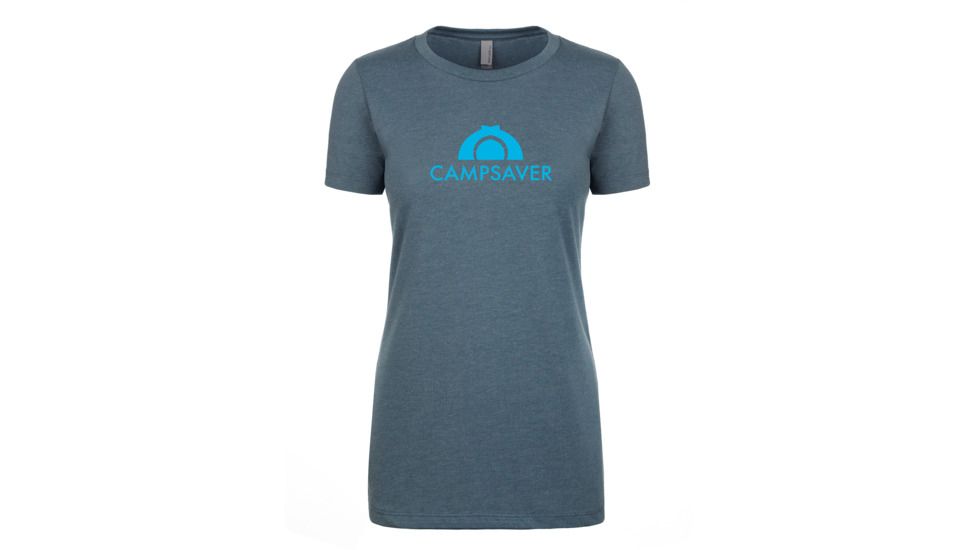 CampSaver Logo T-Shirt - Women's, Indigo/Teal Logo, Extra Small, CS-Logo-Tee-W-IND/TEAL-XS
