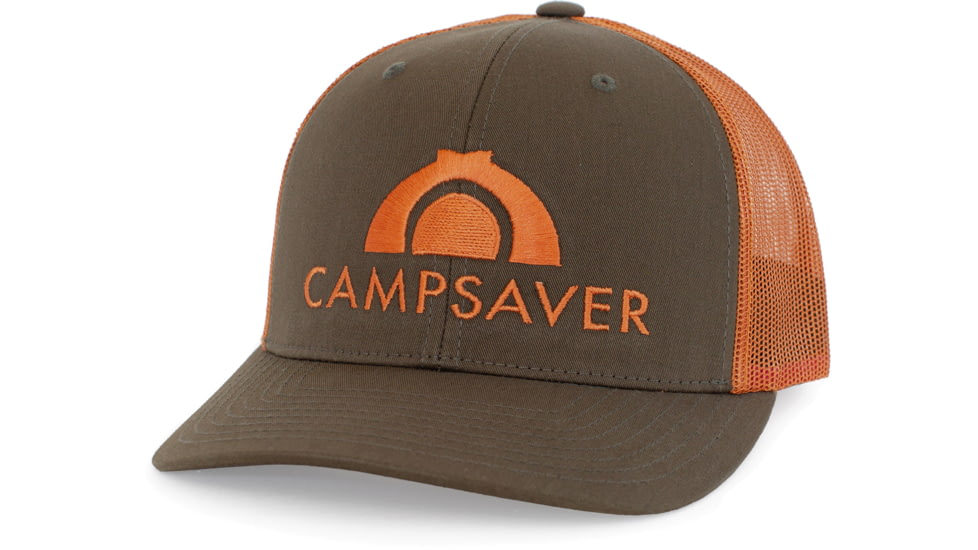 CampSaver Embroidered Trucker - Unisex, Dark Loden/Jaffa Orange, One size, CSLogoHat-50-I12DLJOA-SE